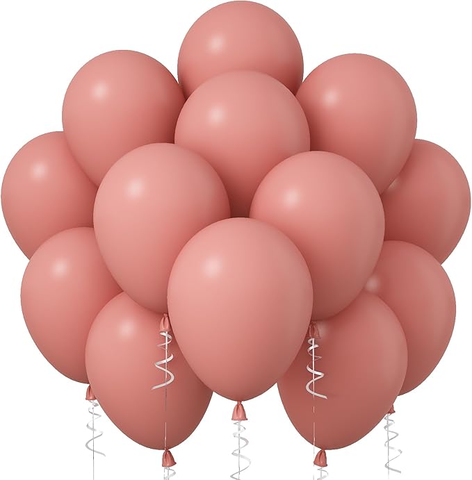 Dusty Pink Balloons, 12 Inch 30 Pcs Vintage Pink Balloon Boho Dusty Rose Latex Balloons Matte Retro Blush Mauve Pink Helium Balloons for Birthday Wedding Baby Bridal Shower Party Decorations