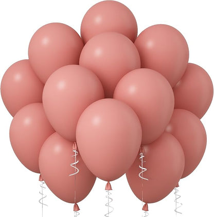 Dusty Pink Balloons, 12 Inch 30 Pcs Vintage Pink Balloon Boho Dusty Rose Latex Balloons Matte Retro Blush Mauve Pink Helium Balloons for Birthday Wedding Baby Bridal Shower Party Decorations