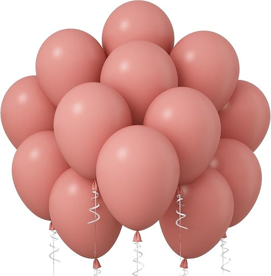 Dusty Pink Balloons, 12 Inch 30 Pcs Vintage Pink Balloon Boho Dusty Rose Latex Balloons Matte Retro Blush Mauve Pink Helium Balloons for Birthday Wedding Baby Bridal Shower Party Decorations