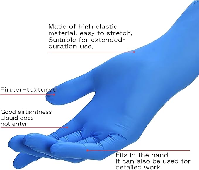 SANYU Nitrile Gloves, Powder-Free, Latex-Free, Non-Sterile, Food Safe, Disposable Gloves for Household, Heavy Duty, 4 Mil