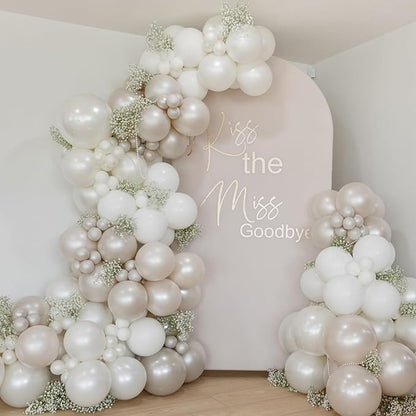 White Balloons, 55 PCS 12 Inch Double Stuffed Pearl White Wedding Balloons for Engagement Proposal Bridal Shower Baby Shower Birthday Party Decorations