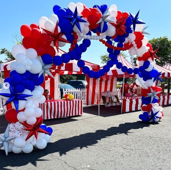 Red White and Blue Balloons, 75PCS Blue and Red Latex Party Balloons,12in and 5in Fourth of July Balloons for Celebrate Fourth of July Decoration