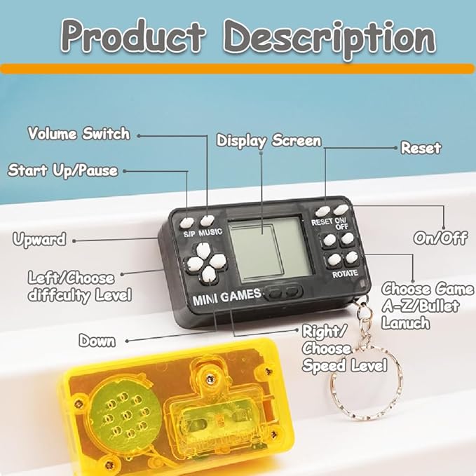 18Pcs Video Game Party Favors for Kids,Mini Game Console Keychain for Kids Boys Birthday Supplies Gaming Party Favors Classroom Prizes