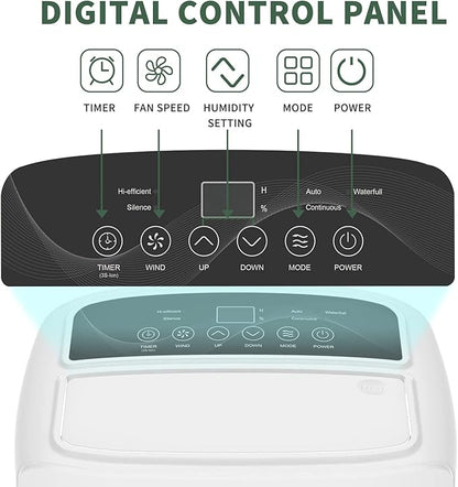 Shinco 40 Pints Dehumidifier for Home and Basements, 2000 Sq.Ft Dehumidifiers with Drain Hose, Auto or Manual Drainage, Auto Defrost, Quietly Remove Moisture, Intelligent Humidity Control, 24HR Timer
