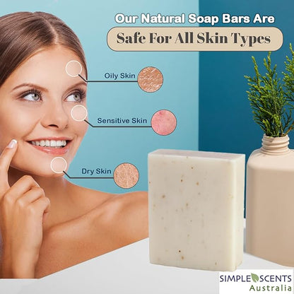 Oatmeal & Bran Scented Natural Soap Bars (12 Bars), 3.5oz Moisturizing French Triple Milled Soap Bars Enriched with Shea Butter - Pure Plant Oil Bath & Body Bars