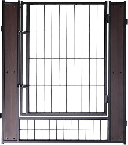 Heavy Duty Dog Playpen 32 Inch Height - Indoor Outdoor Pet Fence Enclosure for Medium and Small Dogs - Foldable Puppy Exercise Pen for Indoor and RV Camping or Yard (Door Panel, 32" H (Black))