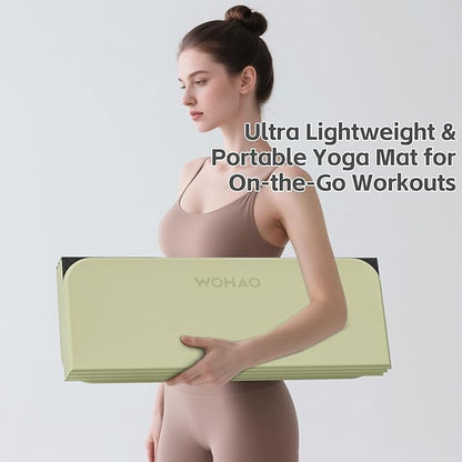 7-Fold Yoga Mat 70"x24" - 1/2 Inch Thick Folding Exercise Mat, Compact Non-Slip TPE Mat for Travel, Storage, Yoga & Home Gym, Lightweight & Portable