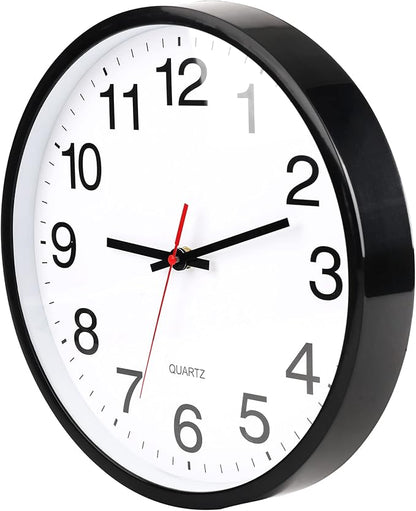 OceeK 12 Inch Wall Clock, Modern Wall Clocks Battery Operated, Silent Non-Ticking Analog Classic Clock Decorative,Black