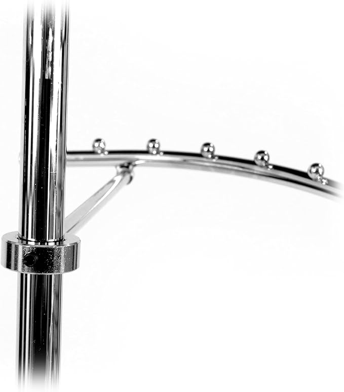SSWBasics Sleek Chrome Spiral Clothing Rack - 29 Ball Retail Clothing Display Stand - 63"H - Boutique Garment and Accessories Display - Stylish Clothing Display Racks for Retail Stores