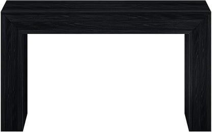Plank+Beam Grand Console Table, 56 Inch Solid Wood Modern Sofa Table, Narrow Entryway Table for Hallway, Behind The Couch, Living Room, Foyer, Black Wirebrush