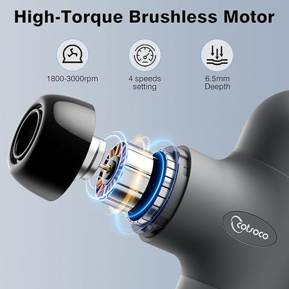 Mini Massage Gun ,Percussion Deep Tissues Muscle Massager, Silicone Material Removable and Washable, Suitable for People with Hyperhidrosis, with 6 Massage Heads 4 Speeds, best gift for her/him