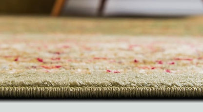 Rugs.com Aditi Collection Rug – 2' 2 x 6' Runner Green Low Rug Perfect for Living Rooms, Large Dining Rooms, Open Floorplans