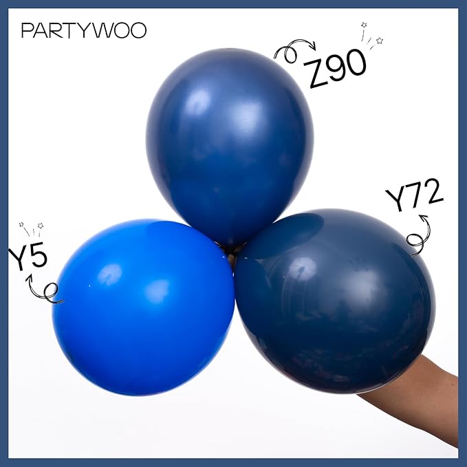PartyWoo Navy Blue Balloons 50pcs 12 Inch Dark Blue Latex Helium Balloons for Graduation New Year Wedding Sports Theme Boy Baby Shower Men Birthday Bachelorette Party Decorations Blue-Z90