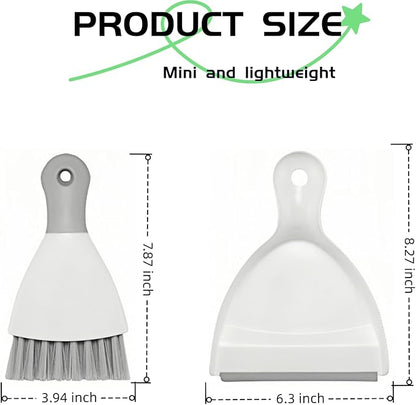 Mini Dustpan and Brush Set, Small Broom and Dustpan Set Dust Pan and Portable Hand Broom Dustpan and Broom Combo Compact for Desk, Table, Home, Kitchen Necessities