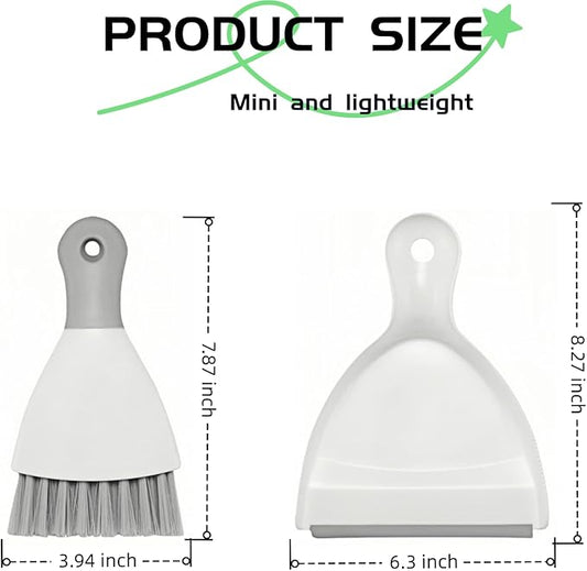Mini Dustpan and Brush Set, Small Broom and Dustpan Set Dust Pan and Portable Hand Broom Dustpan and Broom Combo Compact for Desk, Table, Home, Kitchen Necessities