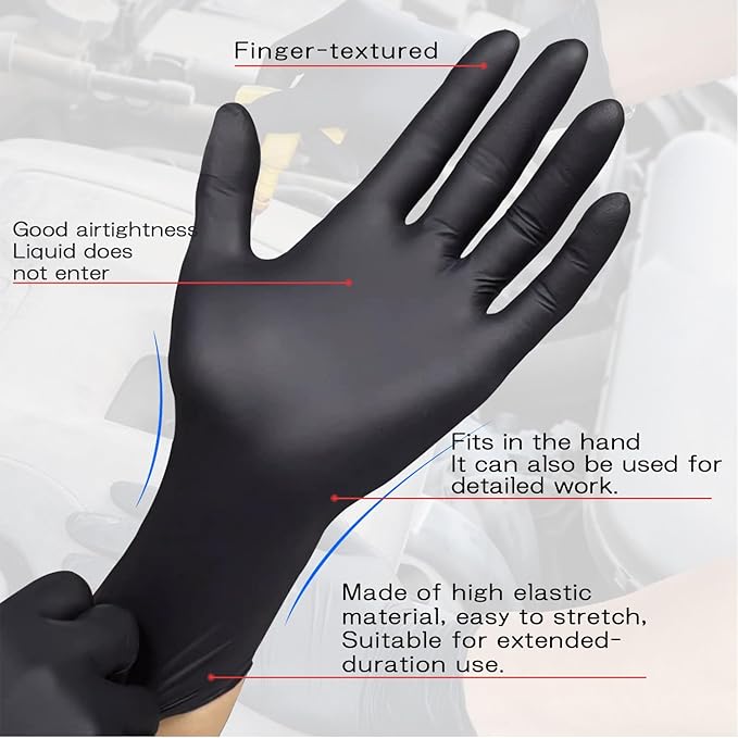 SANYU Nitrile Gloves, Powder-Free, Latex-Free, Non-Sterile, Food Safe, Disposable Gloves for Household, Heavy Duty, 4 Mil