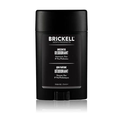 Brickell Men's Products Natural Deodorant For Men, Natural and Organic, Aluminum, Alcohol, and Baking Soda Free, 2.65 Ounce, Unscented