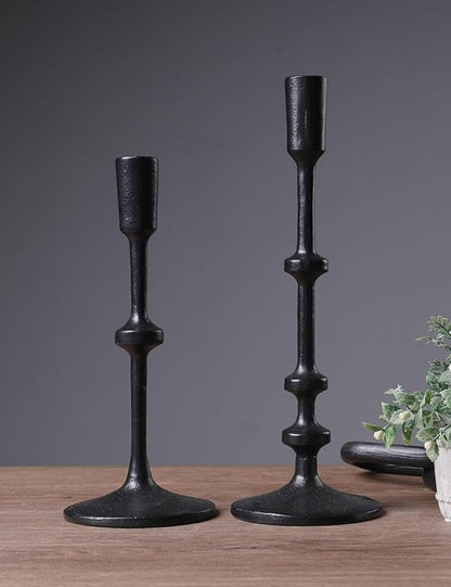 SEINHIJO Iron Taper Candle Holder Set of 2 - Decorative Tall Candle Stand, Candlestick Holder for Wedding, Dining Table, Party Decoration
