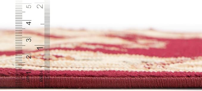 Rugs.com Chateau Collection Rug – 5x8 Red Medium-Pile Rug Perfect for Bedrooms, Dining Rooms, Living Rooms