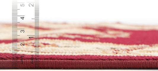 Rugs.com Chateau Collection Rug – 5x8 Red Medium-Pile Rug Perfect for Bedrooms, Dining Rooms, Living Rooms