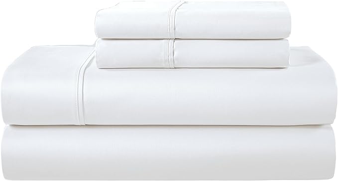 100% Egyptian Cotton Sheets California King Size Sheets Set with Fully Elasticated Cal King Fitted Sheet & Pillowcase Sets, 400 Tc Hotel Collection No Pill Soft Breathable Luxury White Bedding
