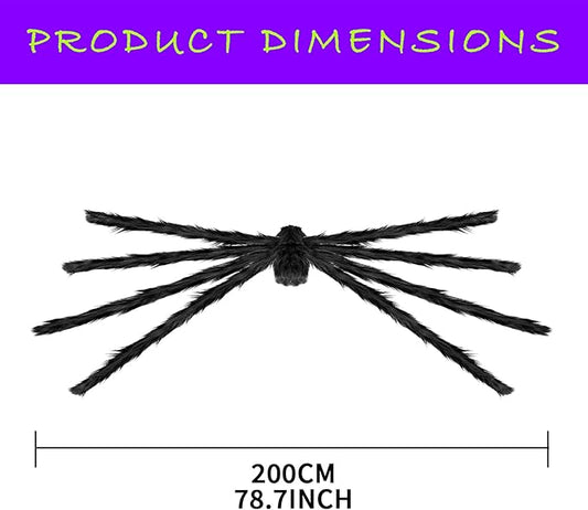 Halloween Decorations Outdoor, 2PCS 79" Scary Giant Spiders, Halloween Party Decorations, Large Haunted House Props,Yard Lawn Decorations Indoor Black