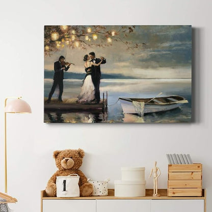 Home Decor Landscape Canvas Wall Art Abstract Floral Painting Modern Pictures Artwork Decoration for Living Room Kitchen Bathroom Office, Ready to Hang, twilight romance