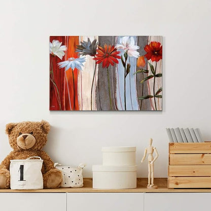 Home Decor Landscape Canvas Wall Art Abstract Floral Painting Modern Pictures Artwork Decoration for Living Room Kitchen Bathroom Office, Ready to Hang