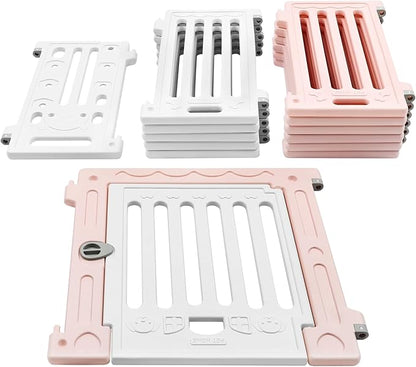 Dog Playpen with Door, 13 Panels Freestanding Pet Safety Fence, Removable & Stackable Pet Safety Fence or Small Dogs and Cats 53.54x40.55x25.6 in