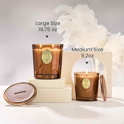 M&SENSE Large Two-Wick Soy Candle | Espresso Hot Fudge & Brown| 19.8 oz, 120H Burn Time | Luxury Scented Candle for Relaxation, Gifting, Home Décor | Ideal for Bedroom, Office, Party Ambiance