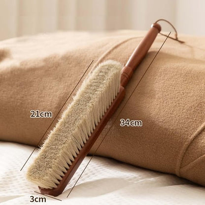 Hand Broom Brush, Hand Broom, Beech Wood Handle Horse Hair Brushs, 13.4 Inch Long Dust Brush, for Suits, Counters, Beds, Clothes, Furniture, Fireplace, Pet Hair, Bench, Car, Woodworking Cleaning