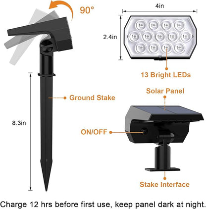 WELALO Solar Color Changing Spot Lights Outdoor, Waterproof Solar Christmas Lights, 7 Modes Multicolor RGB Landscape Spotlights for Garden Yard Driveway Lawn Patio Pathway Easter Decorations, 6 Pack