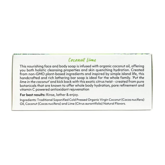 "Coco Fiji Soap Bar for Face and Body Infused With Organic Coconut Oil, Coconut Lime, Essential Oil, Natural Soap for Moisturizing & Pore Purifying Skin, 7 oz, Pack Of 3 "