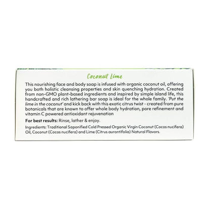 Coco Fiji Soap Bar for Face and Body Infused With Organic Coconut Oil, Coconut Lime, Essential Oil, Natural Soap for Moisturizing & Pore Purifying Skin, 7 oz,Pack of 2