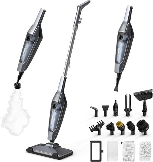 SENMO Steam Mop, 14-in-1 Detachable Steam Cleaner for Home and Floor, 1300W 228°F Deep Cleaning MultiPurpose Floor Steamer with 14 Attachments for Hardwood Floors, Tile, Grout, Furniture, Carpet, Wall