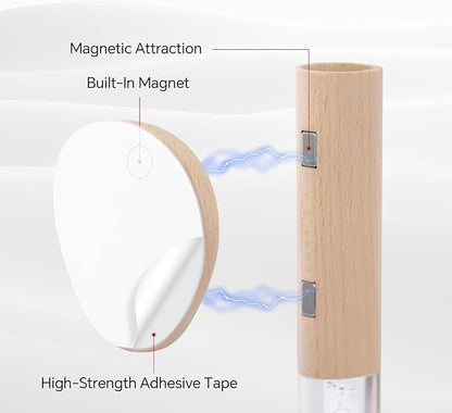 Motion Sensor Night Light Indoor, Rechargeable Night Light Wall Sconce Wooden Set of 1, Battery Powered Magnetic Wall Sconce Decor for Bedroom, Hallway, Bathroom, Stairway, Closet