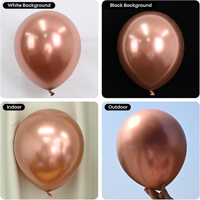 Retro Blush Pink Balloons, 60 Packs 12 Inch Dusty Pink Metallic Chrome Rose Gold White Sand Nude Balloons for Bridal Baby Shower Girls Boho Birthday Wedding Decorations Supplies