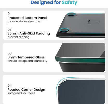 Etekcity Scale for Body Weight, Digital Bathroom Scales for People, Most Accurate to 0.05lb, Bright LED Display & Large Clear Numbers, Upgraded Quality for the Elderly Safe Home Use, 400 lbs