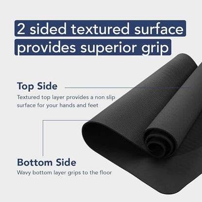 Premium Clever Yoga Mat - Extra Long Yoga Mat Suitable For All Yoga Types - Workout Mat For Home Or On The Go - Includes Our Perfect Fit Mat Bag