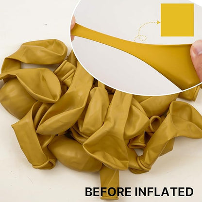 PartyWoo Mustard Yellow Balloons, 50 pcs 12 Inch Boho Yellow Balloons, Dark Yellow Balloons for Balloon Garland or Balloon Arch as Birthday Party Decorations, Baby Shower Decorations, Yellow-F57