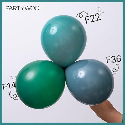 PartyWoo Slate Blue Balloons 50 pcs 12 Inch Dusty Blue Green Balloons for Graduation Baby Shower Wedding Birthday Under the Sea Gender Reveal Boho Party Decorations Blue-F22