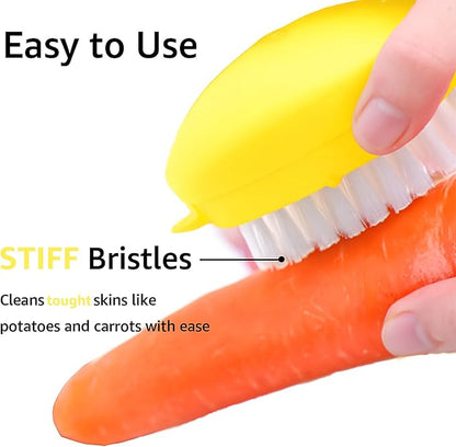 Premium Veggie Brush The Scrubber for Potato Eyes,a Potato Scrubber Suitable for Root Vegetables & Delicate Fruits,a Dual-use Fruit and Vegetable Brush, Your Kitchen Essential