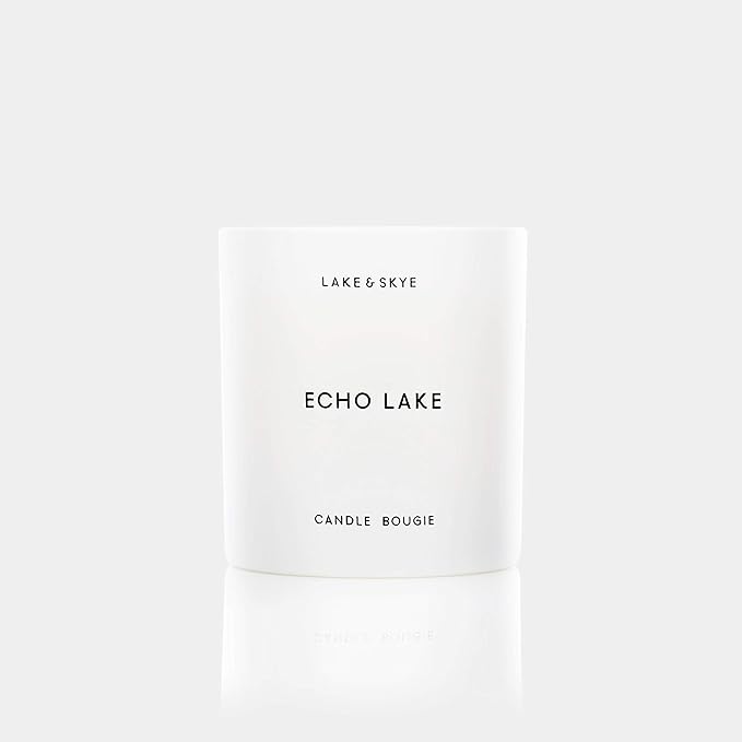 Lake & Skye Echo Lake Candle - Vegan Fragrance Collection, 100% Soy Base, Cruelty Free (8 oz), 50 Hour Burn Time - Floral and Woody