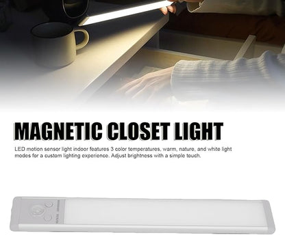 Sorandy Motion Sensor Under Cabinet Light, Battery Powered LED Closet Light with 3 Color Temperature Settings, 120 Wide Angle Motion Detection for Closets Garages Kitchen