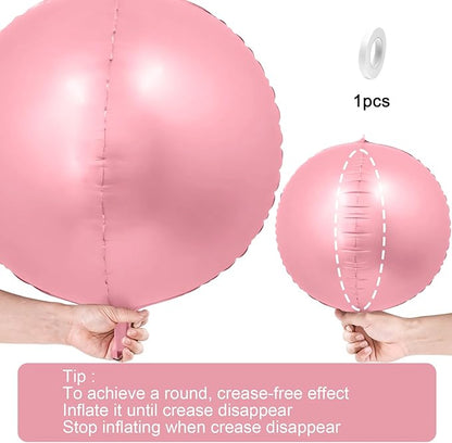 12Pcs Baby Pink Round Foil Balloons, 22" 15" 10" 4D Helium Light Pink Mylar Balloon, Pastel Pink Foil Balloon for Princess Birthday Baby Shower Wedding Anniversary Valentine's Day Party Decoration
