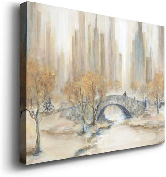 Wexford Home Home Decor Landscape Canvas Wall Art Abstract Floral Painting Modern Pictures Artwork Decoration for Living Room Kitchen Bathroom Office, Ready to Hang, central park, 18x27