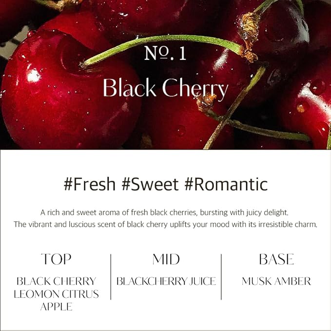 hetras Premium Reed Diffuser Set 16.9 fl.oz. 2 Pack | Black Cherry Scent | Long-Lasting Luxury Fragrance with 10 Reed Sticks for Home & Office | Gifts for Loved One