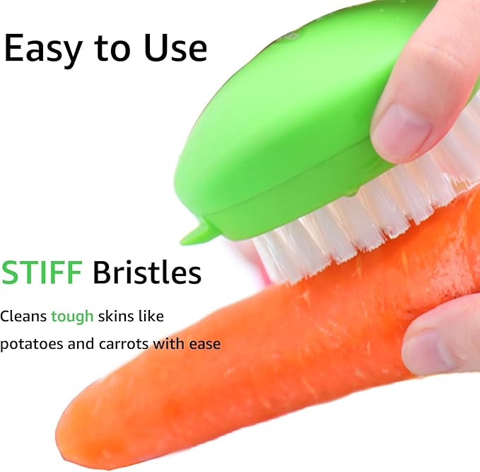 Premium Veggie Brush The Scrubber for Potato Eyes,a Potato Scrubber Suitable for Root Vegetables & Delicate Fruits,a Dual-use Fruit and Vegetable Brush, Your Kitchen Essential