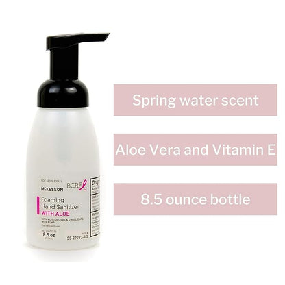 McKesson Foaming Hand Sanitizer with Aloe, 8 1/2 oz Pump Bottle [Pack of 24] - Bulk, 70% Ethyl Alcohol, Spring Water Scent, No-Rinse Foam with Vitamin E and Moisturizers