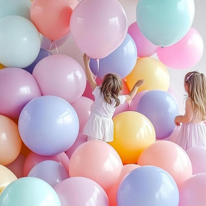 90 Pack 18 inch Pastel Balloons 10 Kinds Colors Latex Colorful Party Balloon Bulk for Various Party Events Decorations